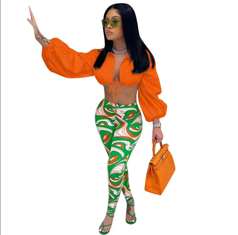 Women's Autumn Printing Two Piece Sets Women Clothing