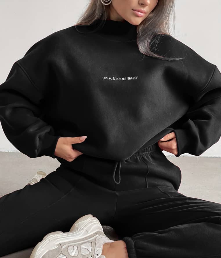 Two-Piece Fashion Sweat pant Set – Trendy Tummy Cut with Drawstrings