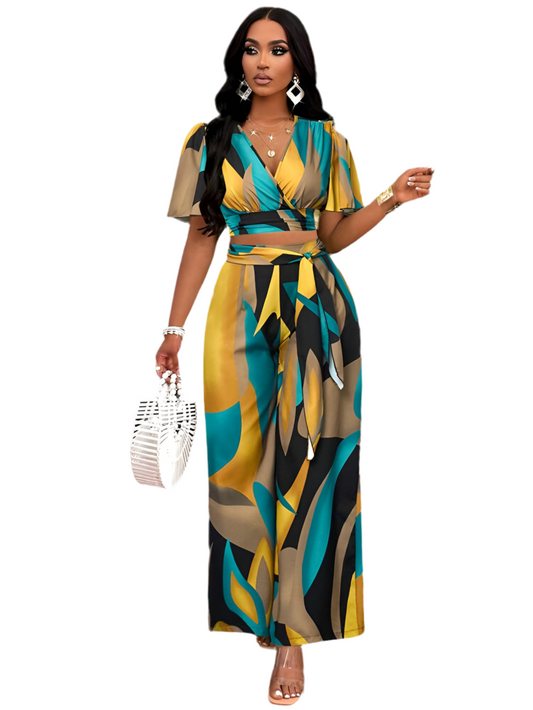 gold and teal dress
