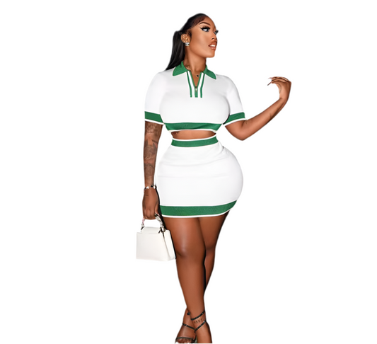 Summer women 2-piece set cropped