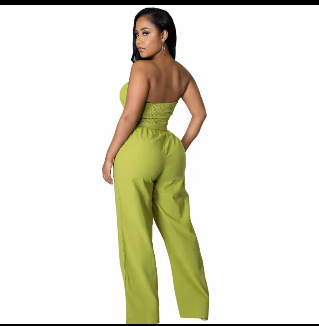 Elegant Strapless
Backless Romper
High Waist Wide Jumpsuits
