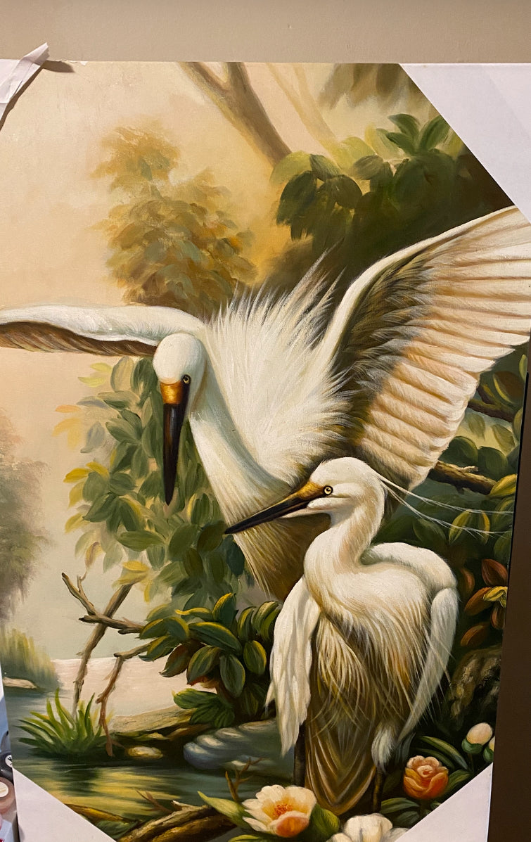 Beautiful Painting of flowers and birds
