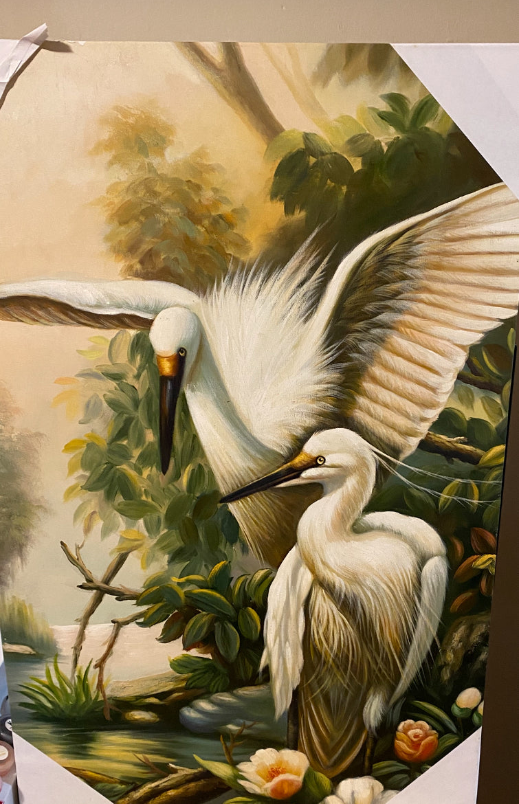 Beautiful Painting of flowers and birds
