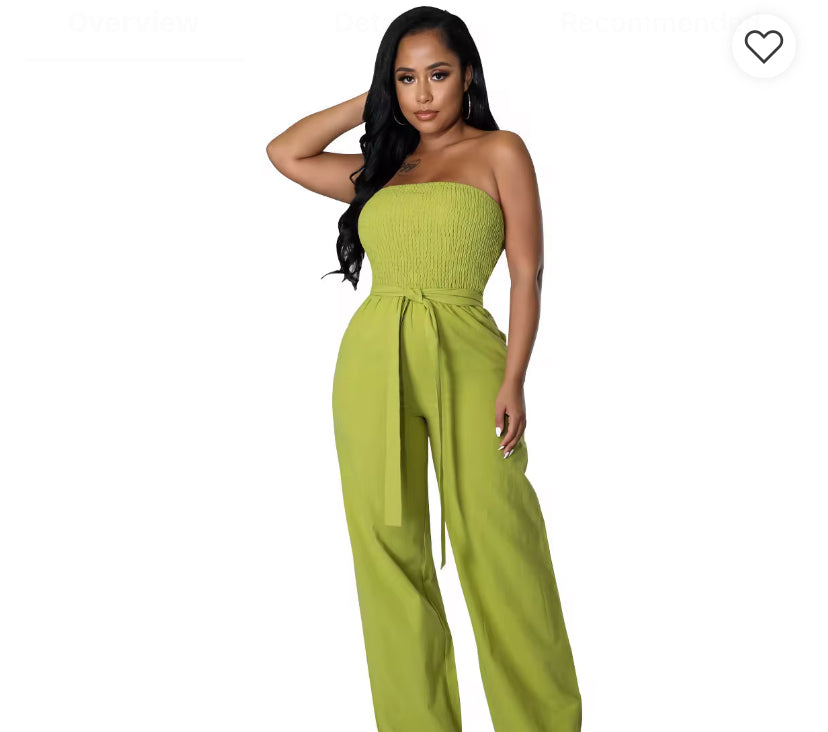 Elegant strapless backless romper high waist wide jumpsuit