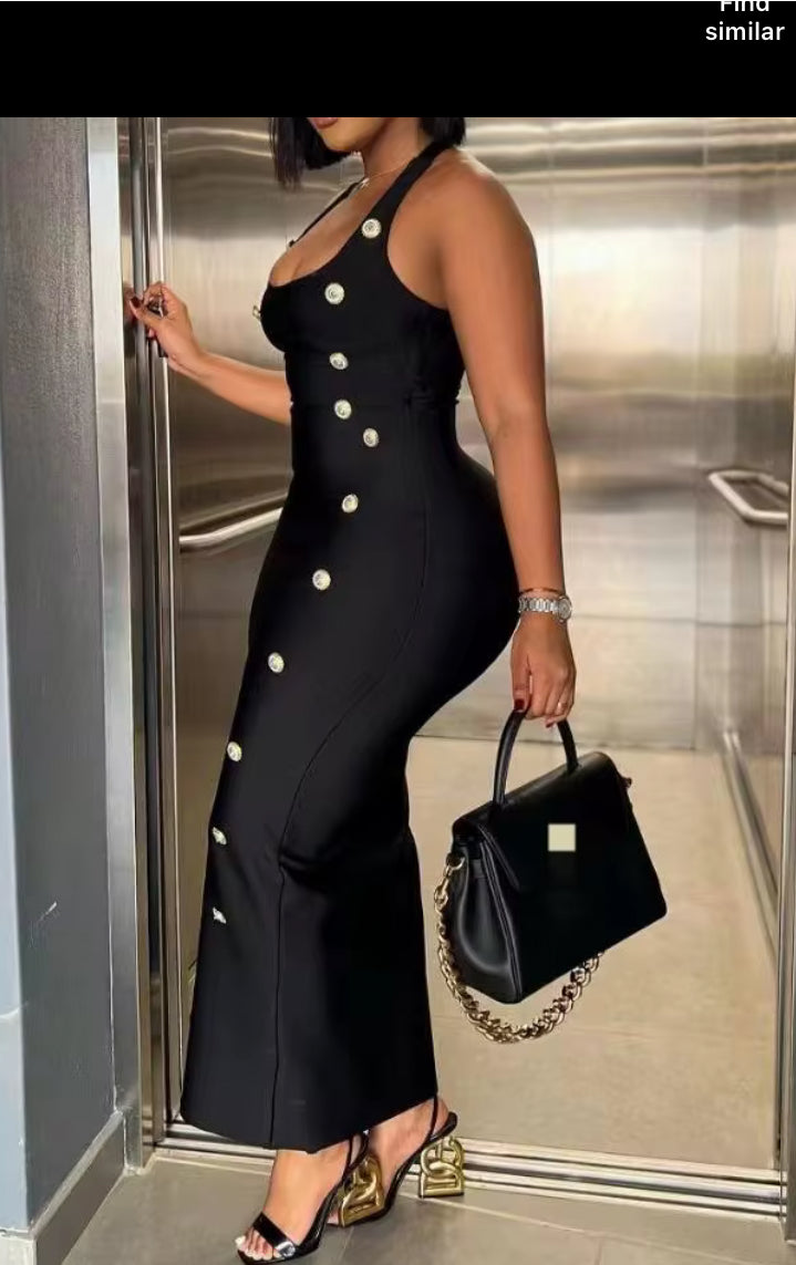 black with buttons romper