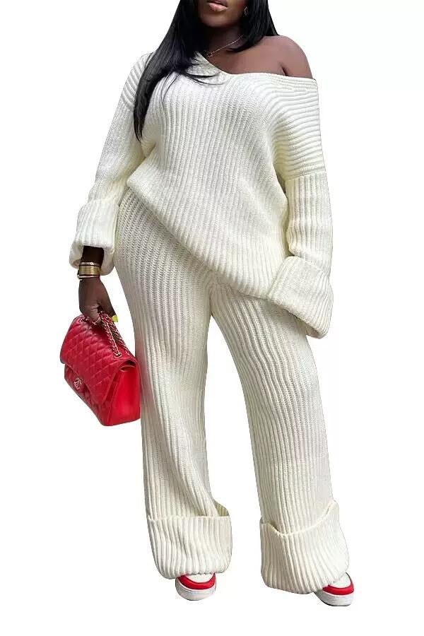 Winter casual thick knit sets