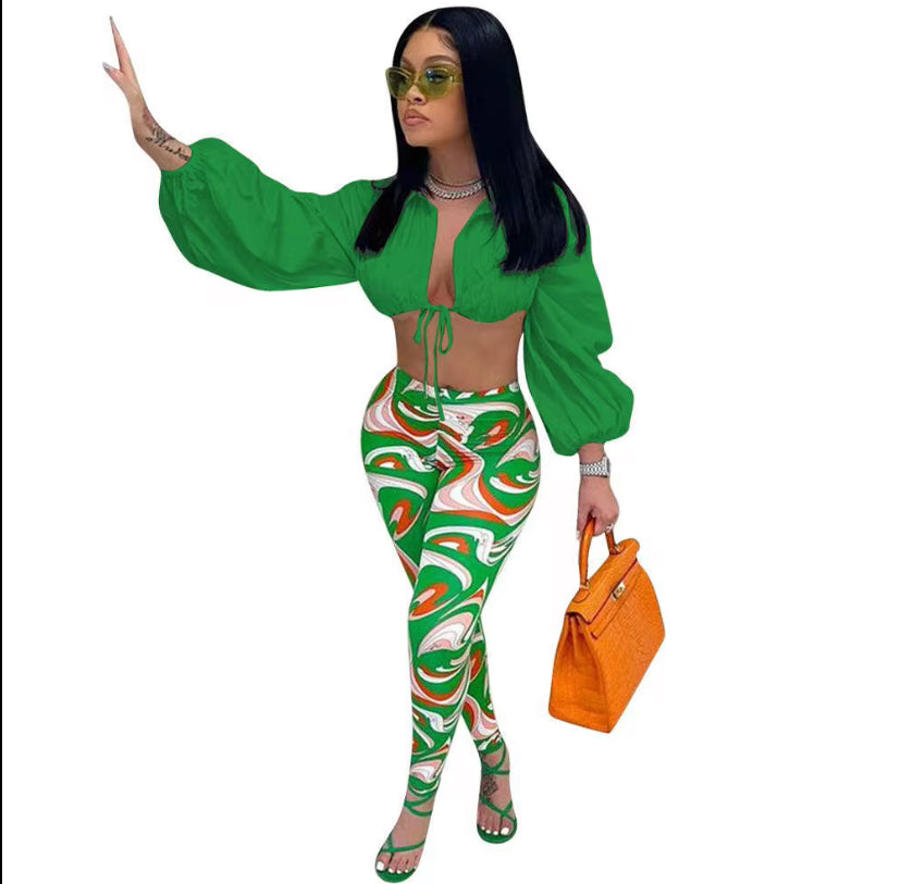 Women's Autumn Printing Two Piece Sets Women Clothing