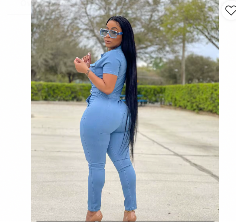 Slim-Fit Denim Jumpsuit