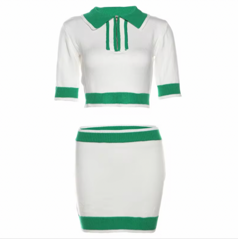 Summer women 2-piece set cropped