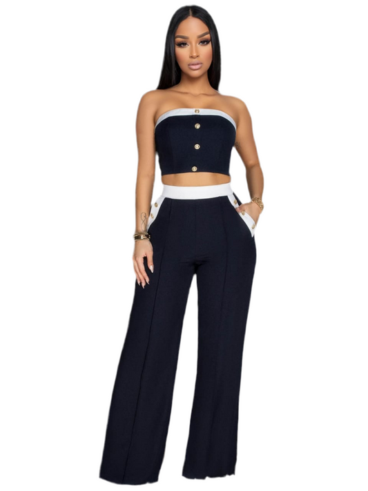 beautiful black and white 2 piece outfit