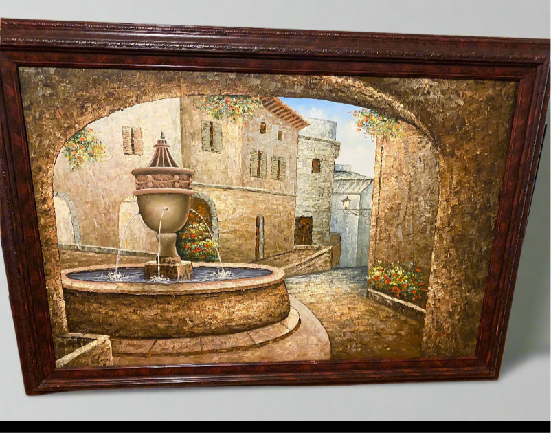 Beautiful water fountain painting