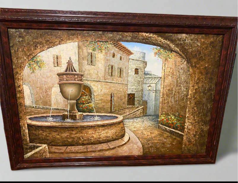 Beautiful water fountain painting