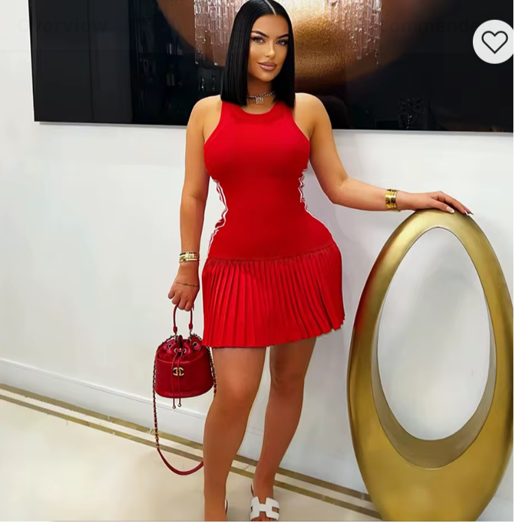 Sleeveless red mini dress