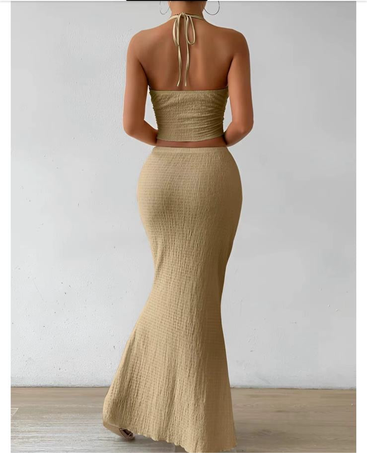 Fashion sexy clothes sleeveless halter backless lace-up tank top