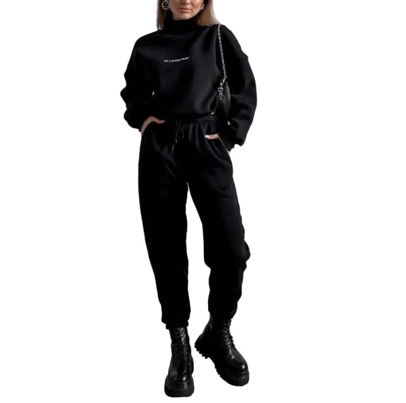 Two-Piece Fashion Sweat pant Set – Trendy Tummy Cut with Drawstrings
