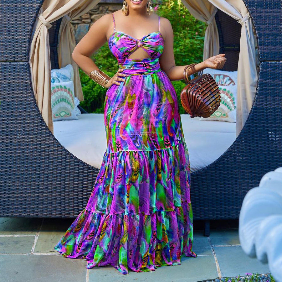 Flowy multicolored summer dress