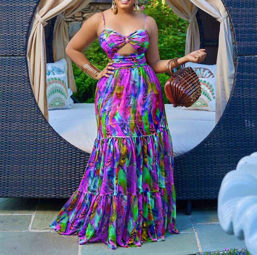 Flowy multicolored summer dress