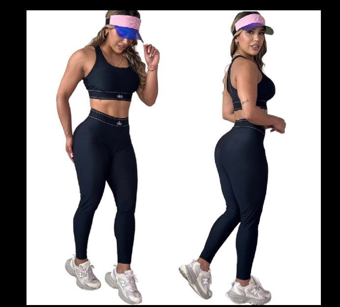 Bold Logo Crop Tee Legging Set