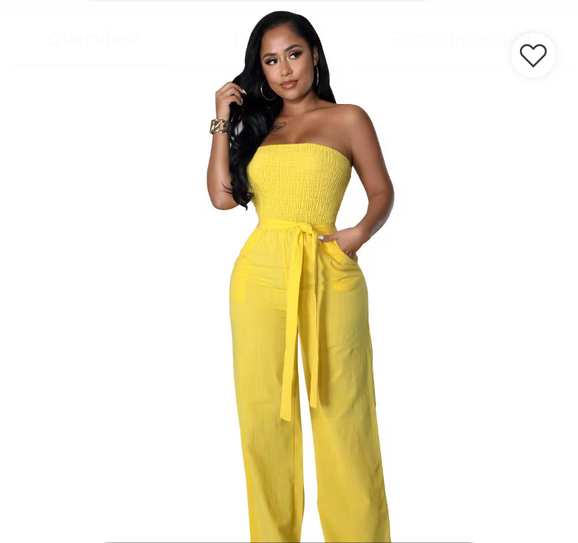 Elegant strapless backless romper high waist wide jumpsuit