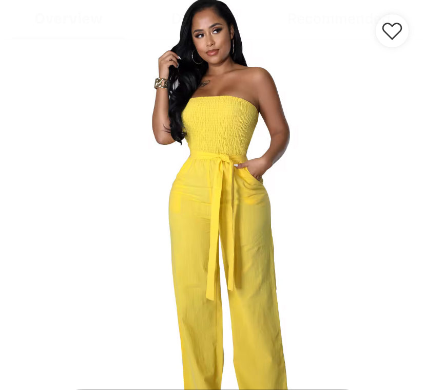 Elegant strapless backless romper high waist wide jumpsuit
