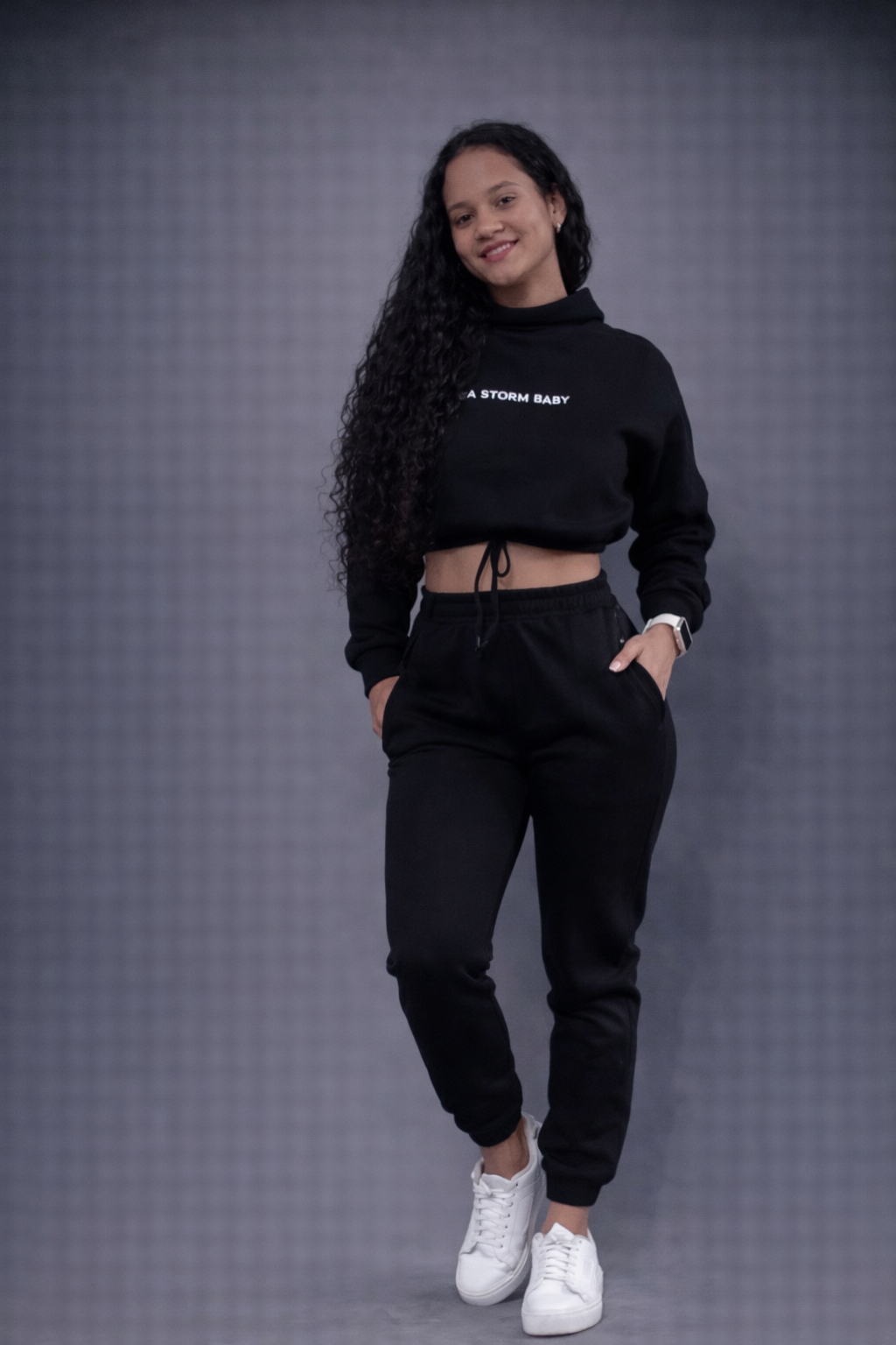 Two-Piece Fashion Sweat pant Set – Trendy Tummy Cut with Drawstrings
