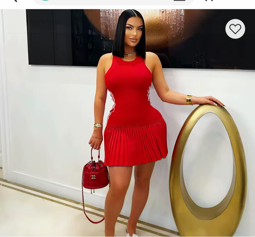 Sleeveless red mini dress