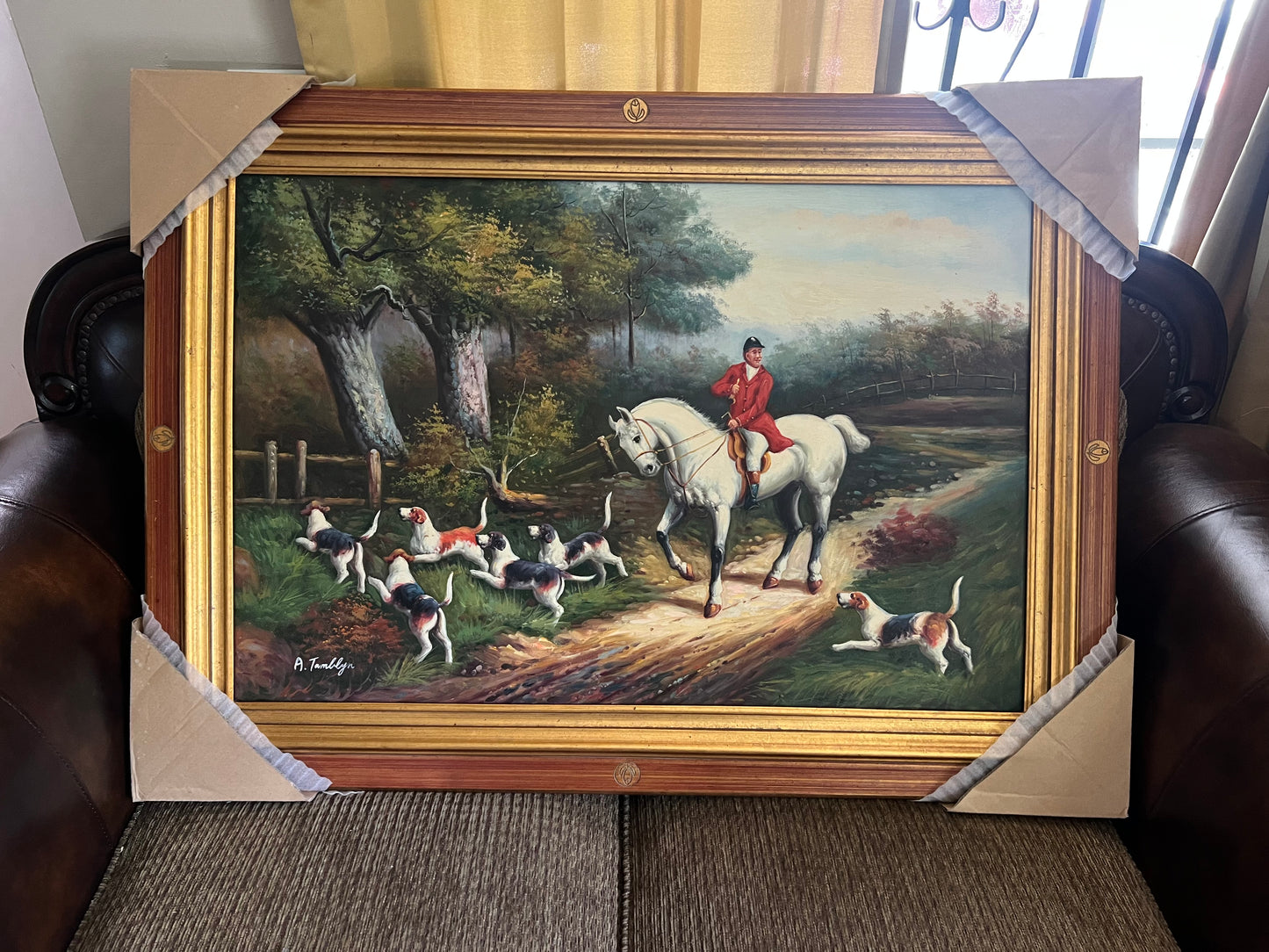 Beautiful Painting of a man riding a horse