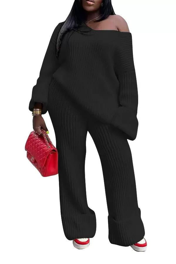 Winter casual thick knit sets