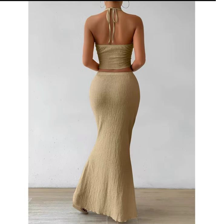 Fashion sexy clothes sleeveless halter backless lace-up tank top