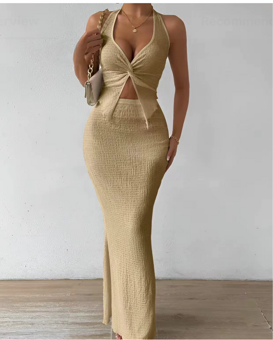 Fashion sexy clothes sleeveless halter backless lace-up tank top