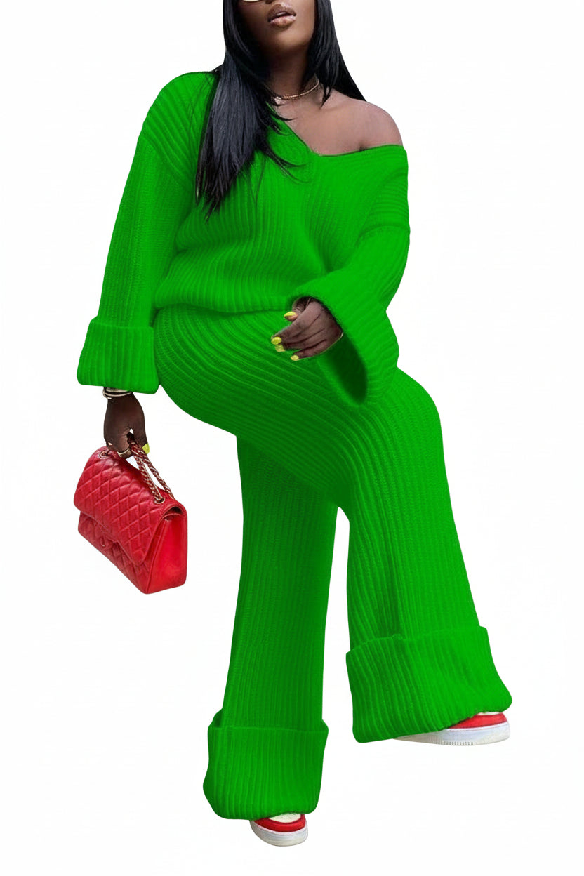 Winter casual thick knit sets