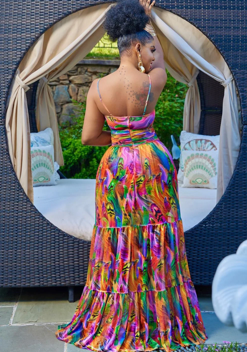 Flowy multicolored summer dress