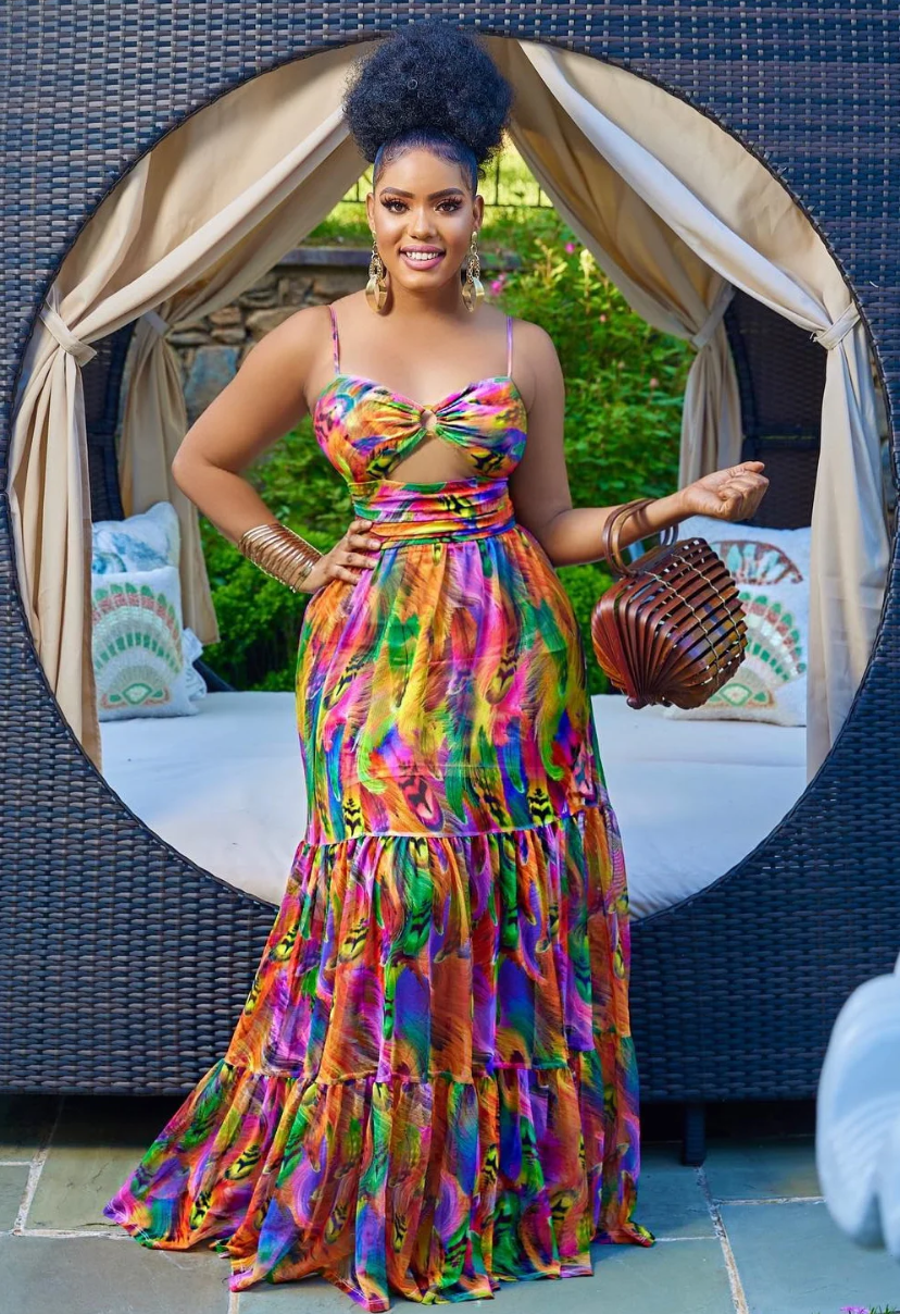 Flowy multicolored summer dress