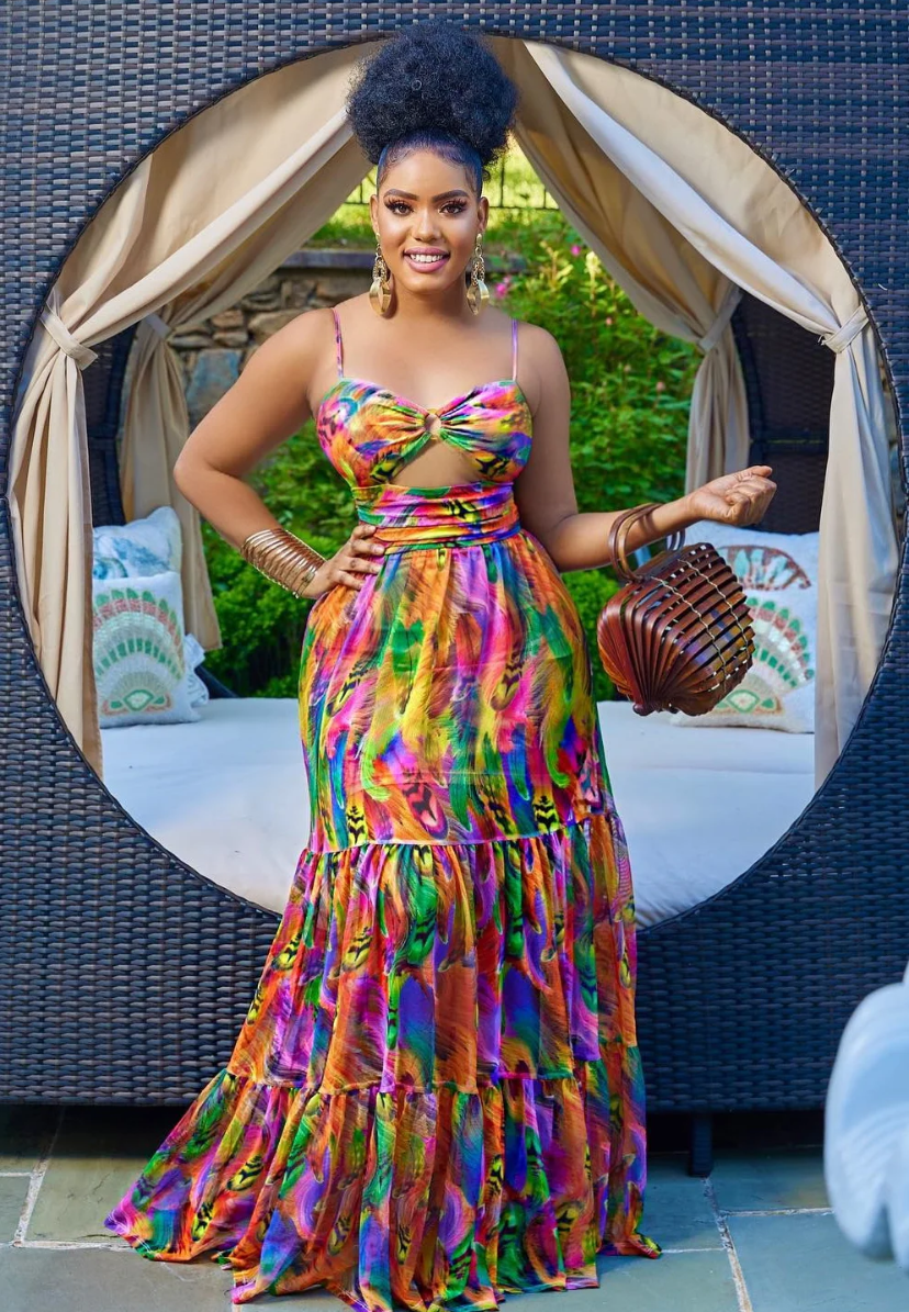 Flowy multicolored summer dress
