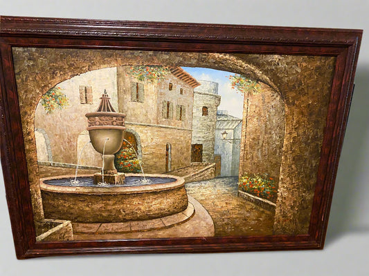Beautiful water fountain painting
