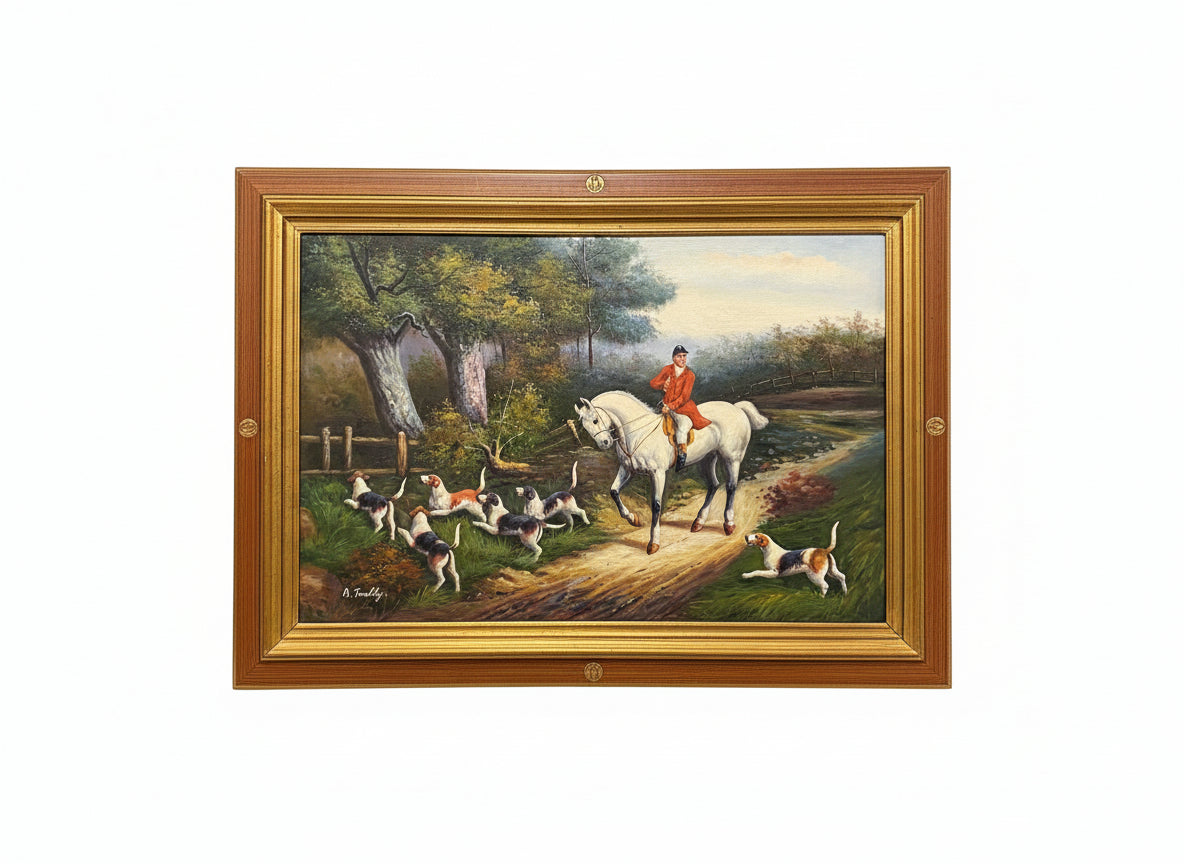 Beautiful Painting of a man riding a horse