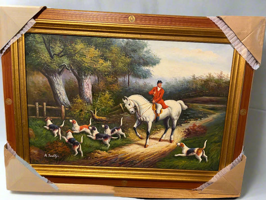 Beautiful Painting of a man riding a horse