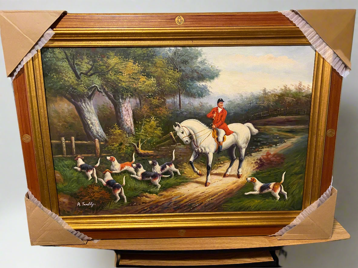 Beautiful Painting of a man riding a horse