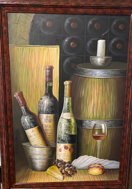Beautiful Painting of wine bottles together