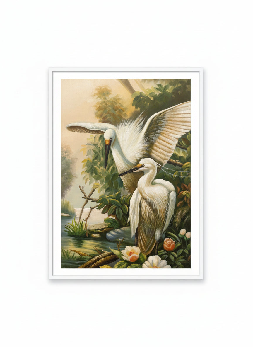 Beautiful Painting of flowers and birds