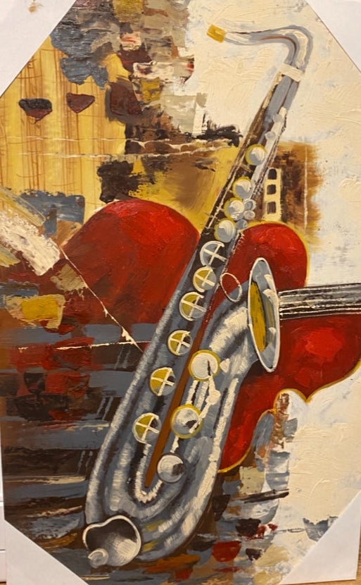 Beautiful Abstract painting of a Saxophone