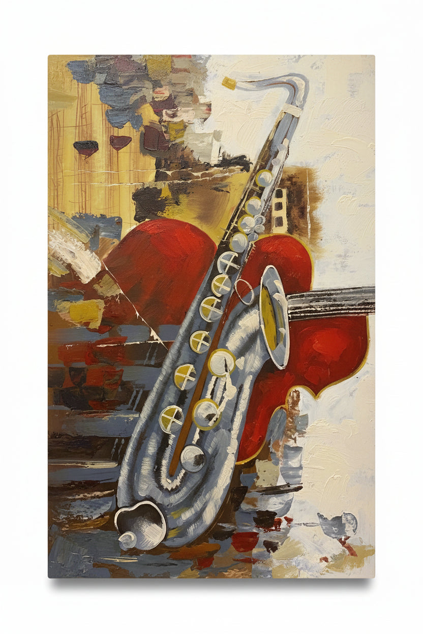 Beautiful Abstract painting of a Saxophone