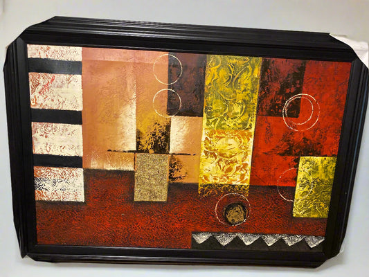 Abstract painting of squares