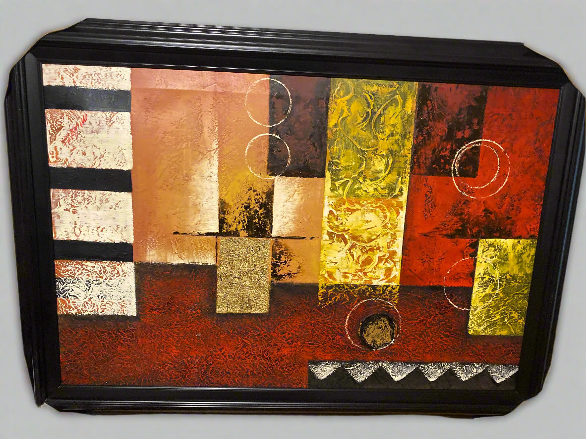 Abstract painting of squares