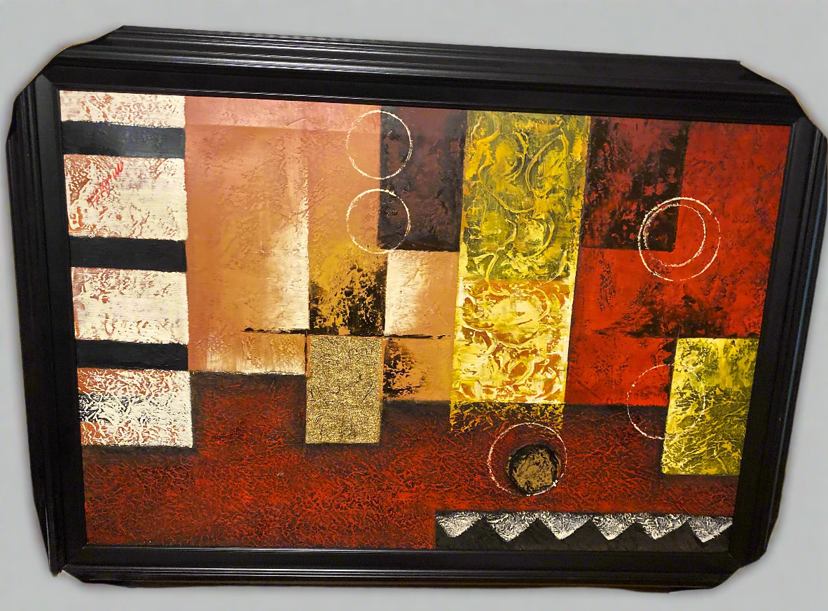 Abstract painting of squares