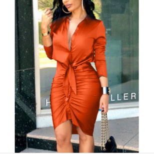 Fashion sexy slim v neck dress for women