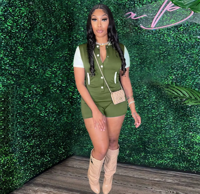 Casual Shorts for Women Romper Short Sleeve Button Jumpsuit